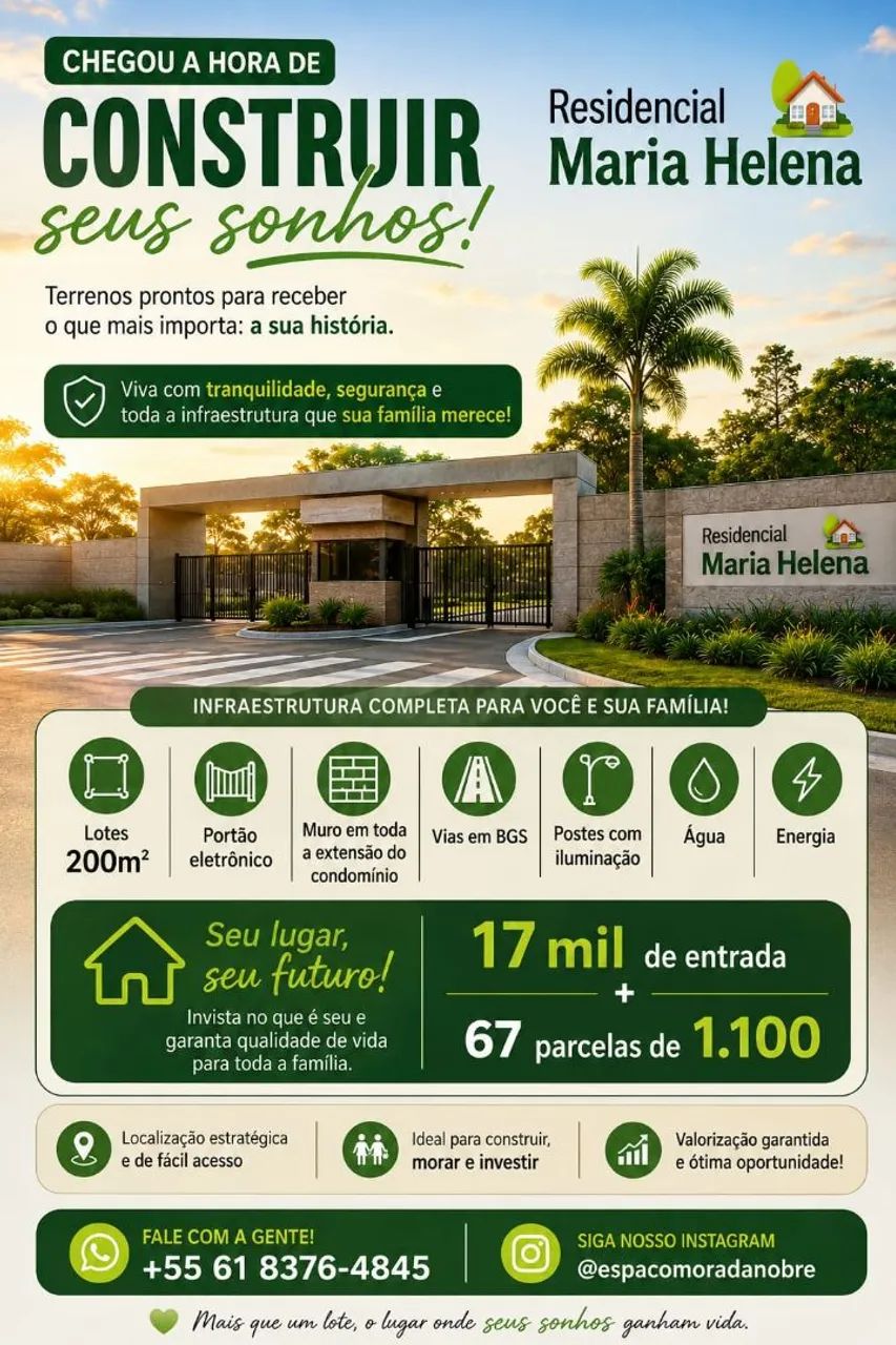 Lotes em condomínio fechado Planaltina DF 