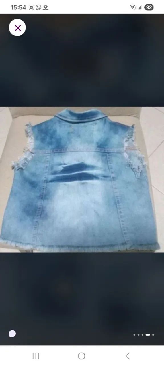 Colete jeans infantil cropped  - Foto 4