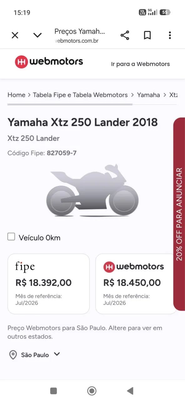 Yamaha Lander 250 - 2018 - Foto 5
