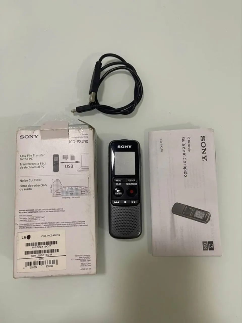 Gravador de Voz Digital Sony PX ICD-PX240 do 3,50 GB Preto (seminovo)