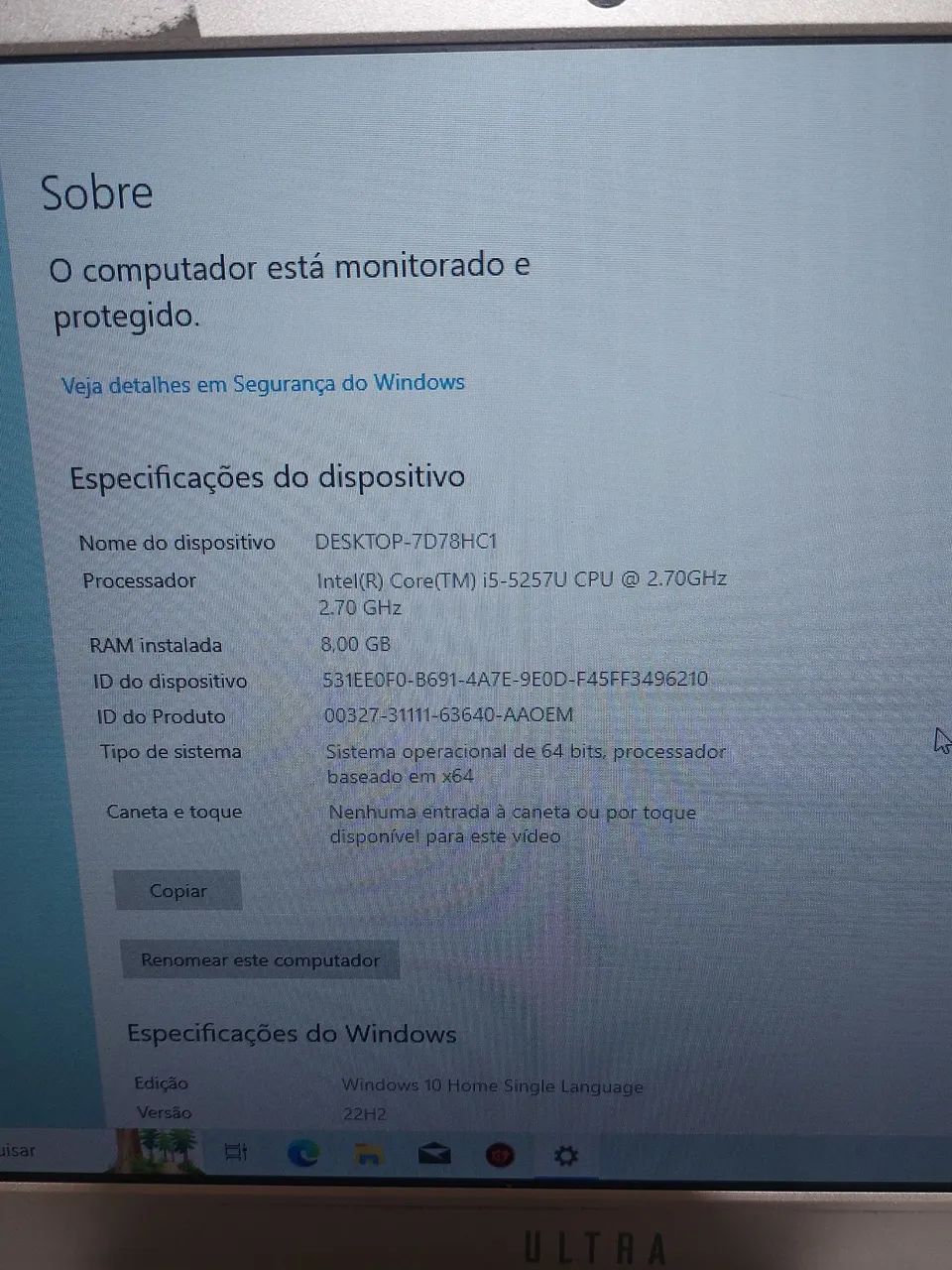 Notebook ultra Intel i5 / ssd 240gb/ 8gb de ram - Foto 5