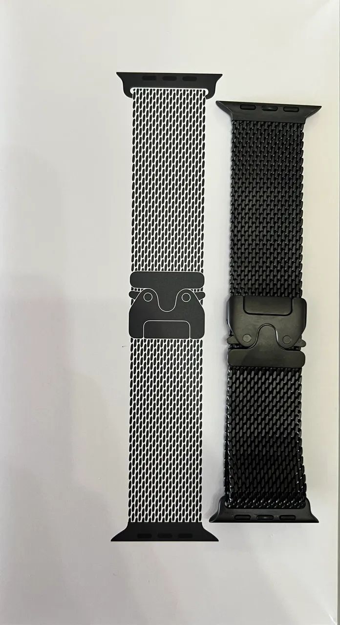 Pulseira para Apple Watch preta estilo milanês de titânio para caixa 49mm - P - Foto 3