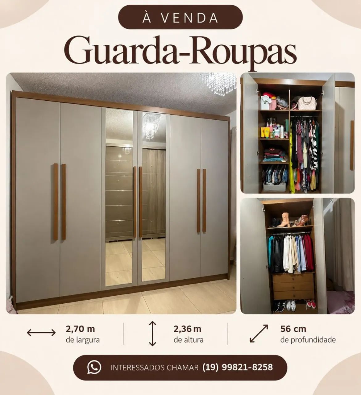 Vendo guarda-roupas 6 portas com espelho - Foto 2