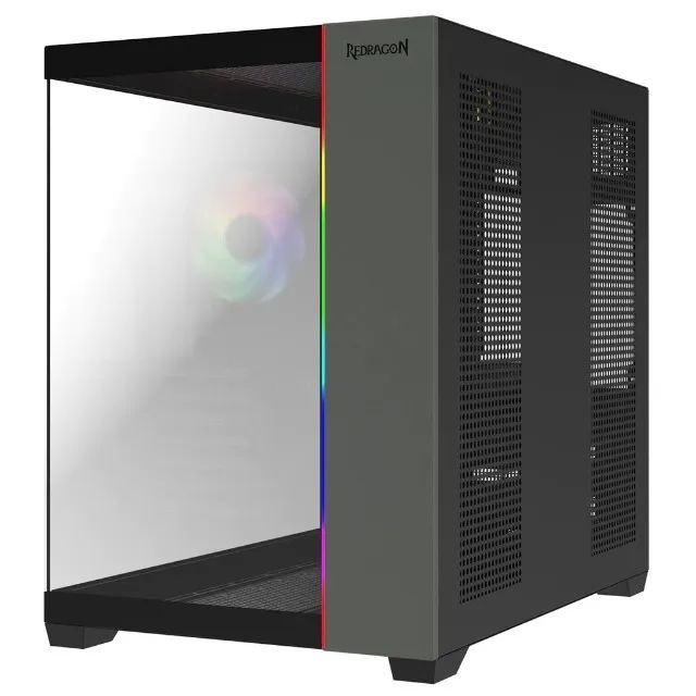 GABINETE GAMER REDRAGON TESSERACT RGB PRETO CA-614B (FANS NÃO INCLUSAS) NOVO LACRADO! - Foto 2