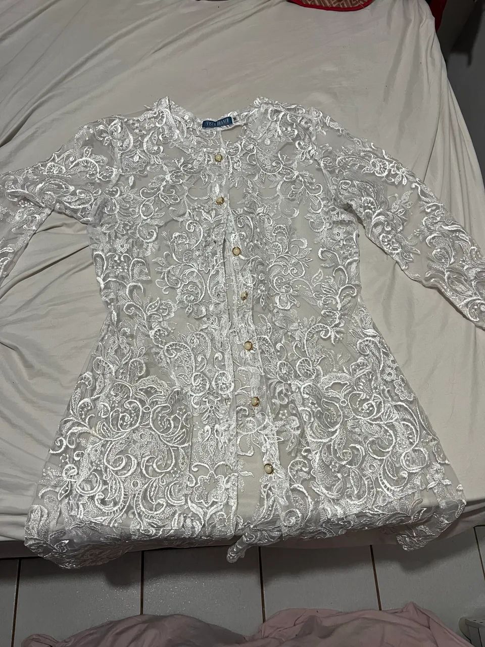 Jaleco de renda tamanho M - Marca Vista Branco Jalecos - Foto 2
