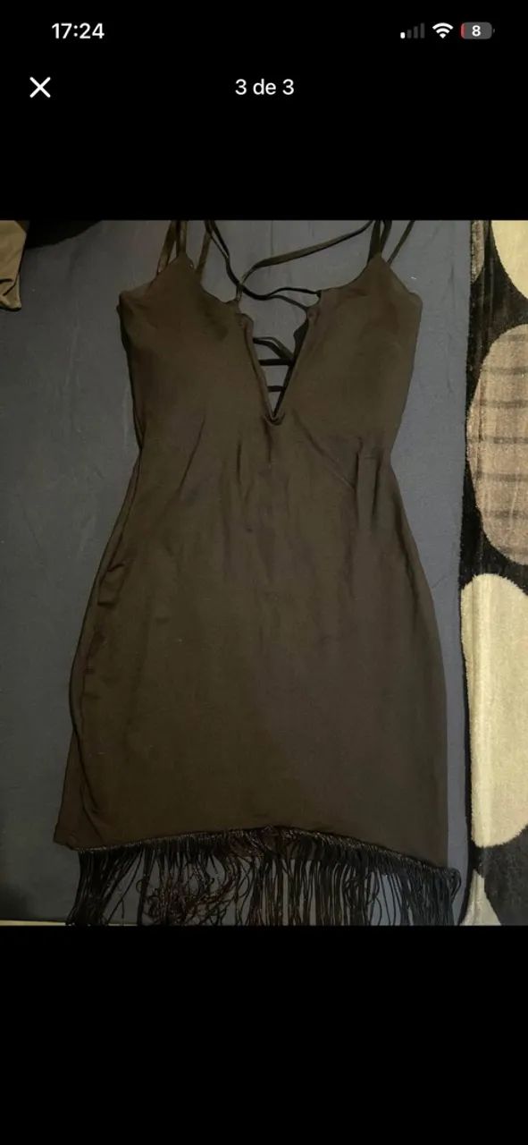 Vestido preto com franja  - Foto 2