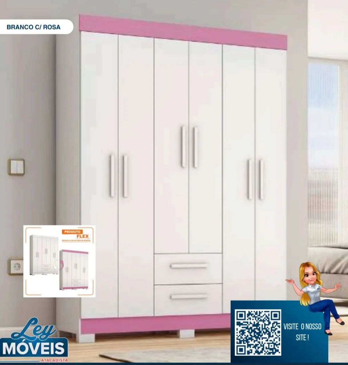 Guarda roupa 6015 6 portas  - Foto 2