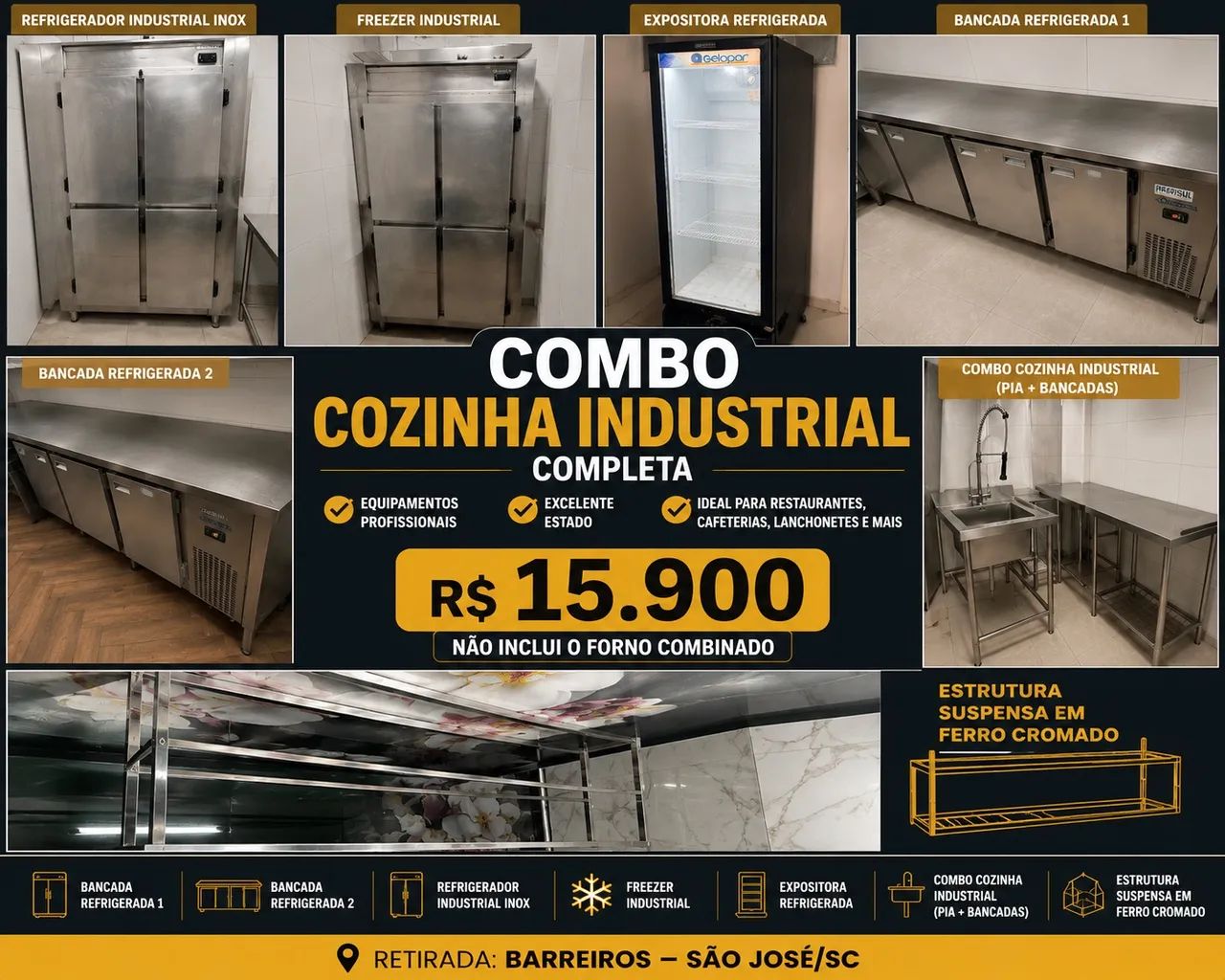 ? COMBO COZINHA INDUSTRIAL COMPLETA - R$ 15.900 ?