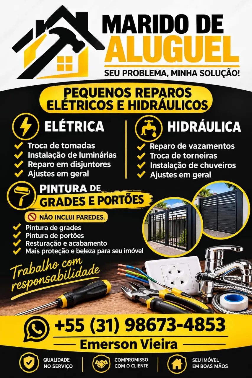 Pequenos reparos elétricos hidráulico e pintura 