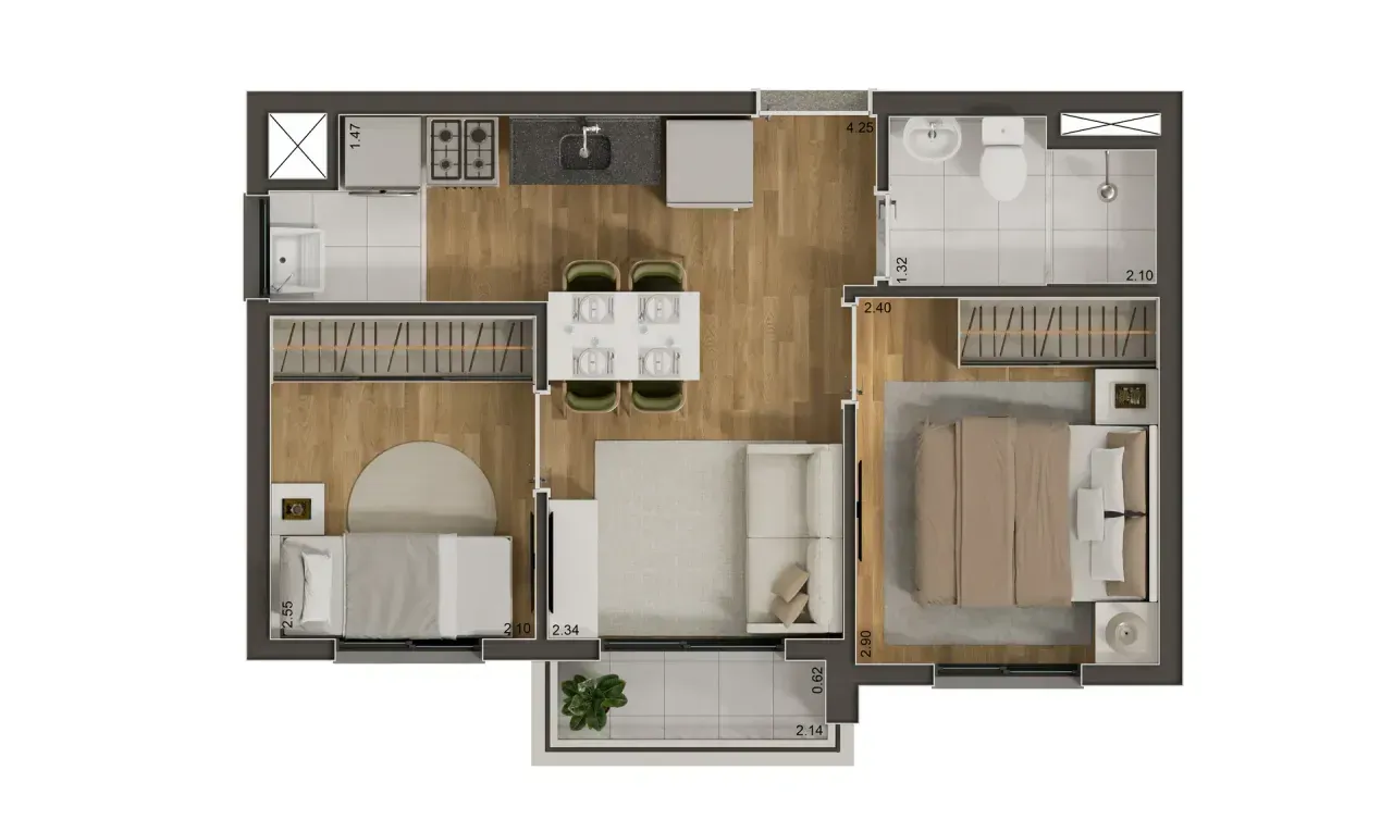 PLANTA 35m²