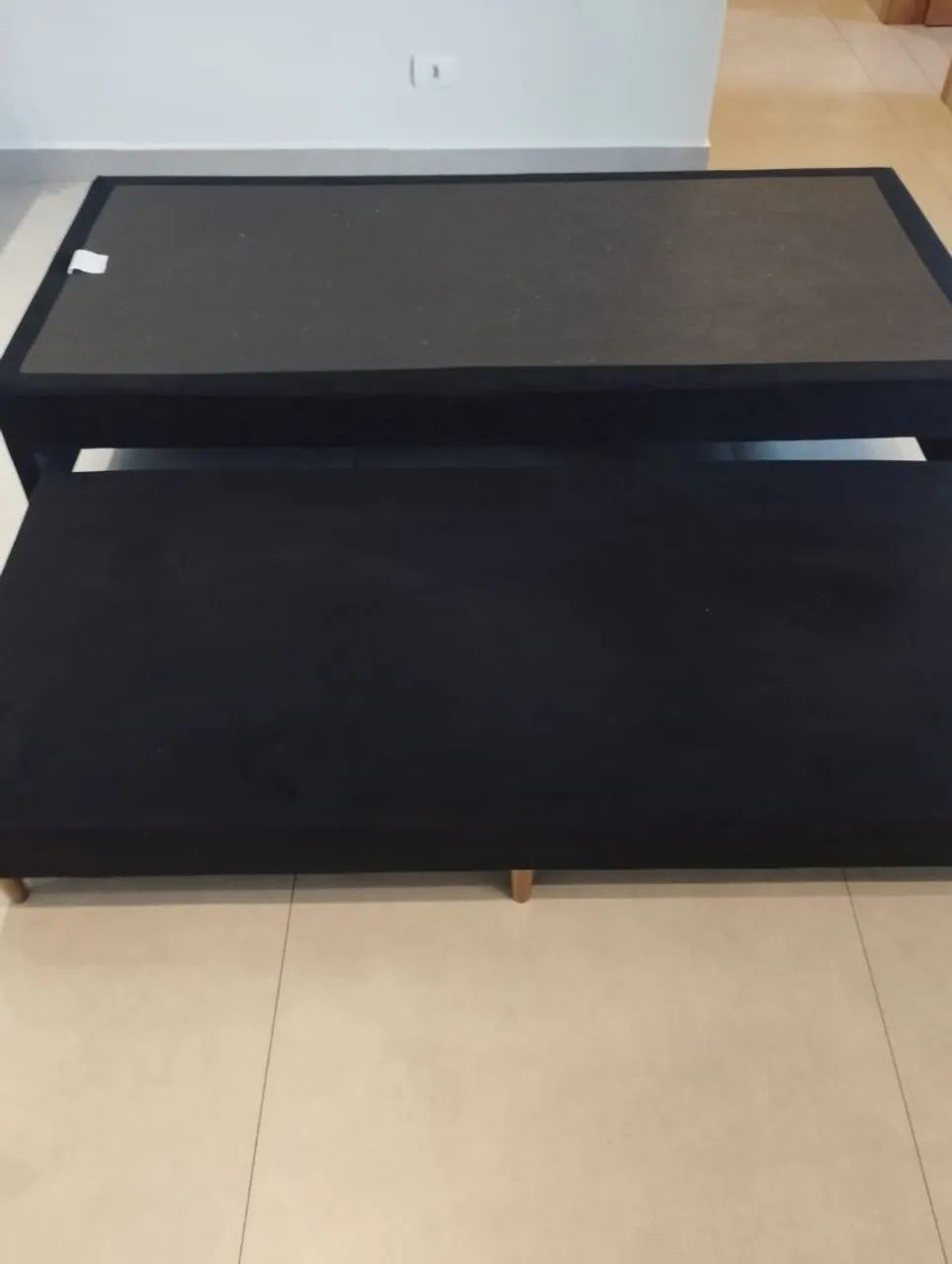 Cama Box Marflex Suede Preto com Colchão Auxiliar - Foto 2
