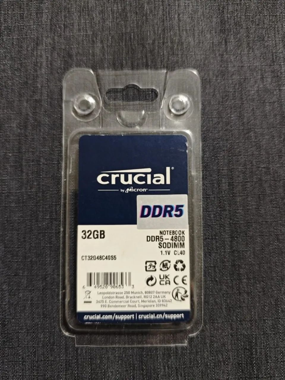 Memoria Ram Ddr5 Para Notebook 32gb 4800mhz Crucial - Foto 2