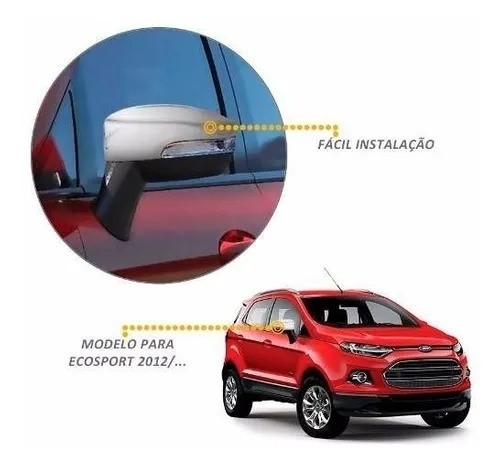 Par Capa Aplique Cromado Retrovisor Nova Ecosport 2013 à 2017 - Foto 3