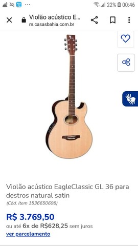 Violão Eagle GL36BK PRETO.(Urgente)