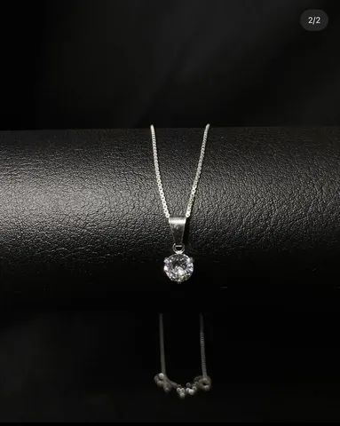 Chocker de prata ponto de luz 45cm