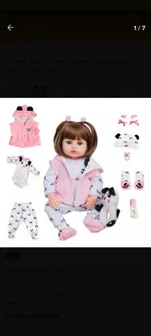 Boneca Reborn Silicone Bebê Realista Princesa Panda Completa no