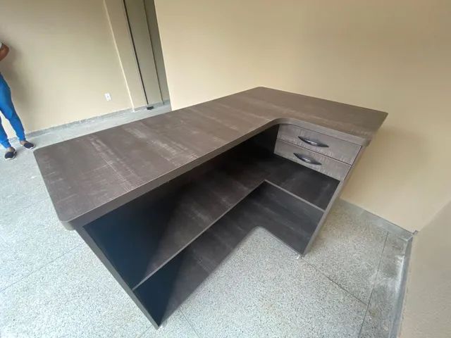 Balcão Caixa/ atendimento MDF com duas gavetas 