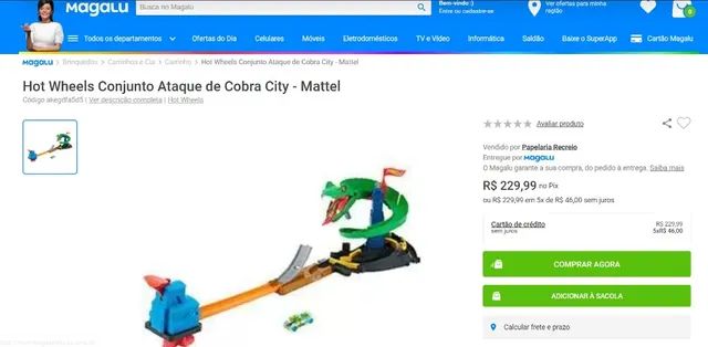 Pista Hot Wheels City Mattel Ataque de Cobra - FNB20 em Promoção