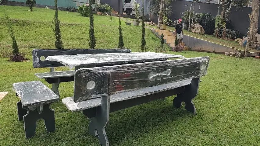 Mesa Retangular de Pedra Ardósia