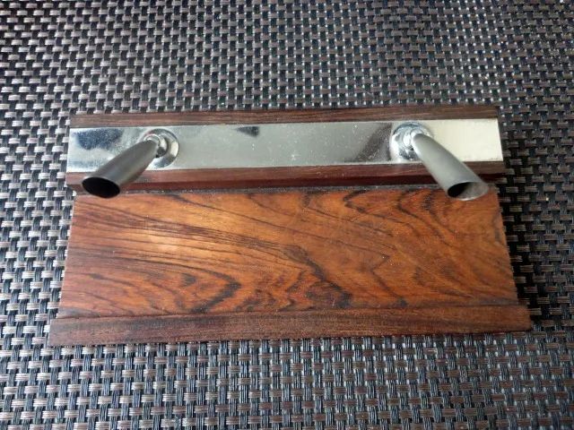 Antigo Porta Canetas feito em Jacarandá e Aço inoxidável (Item Colecionador ou Decoração) - Foto 5