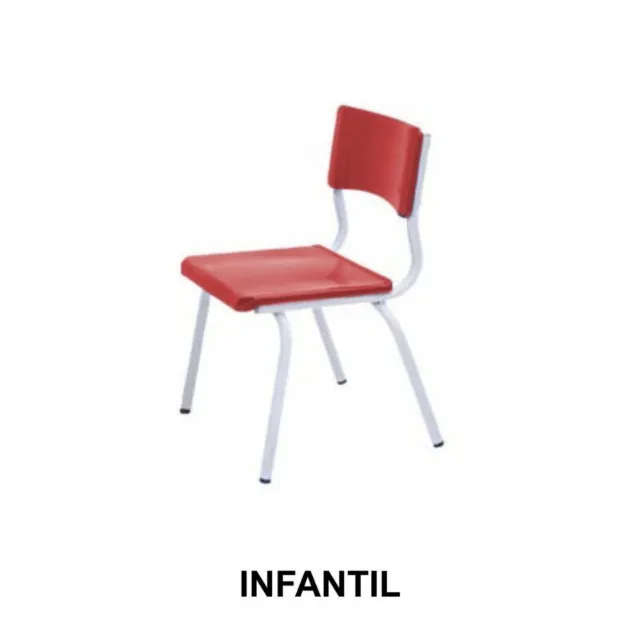 Cadeira Escolar Infantil Vermelha Conforto e Durabilidade Modelo 41102