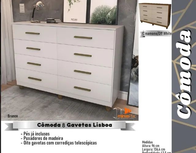 Cômoda 8 gavetas Lisboa