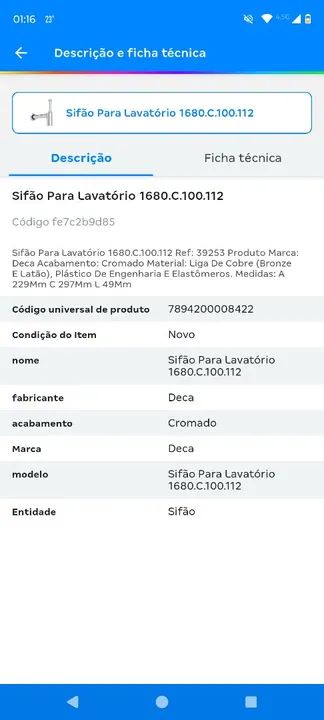 Sifão lavatório  - Foto 3