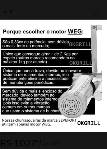 Churrasqueira Gira Grill Inox 2 motores 11 Espetos + Grelha  - Foto 5