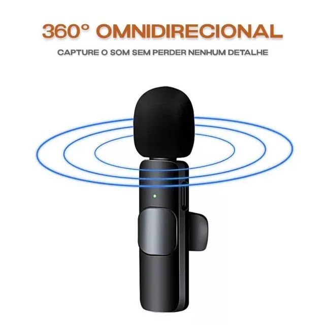 Microfone recarregável sem fio Lapela bluetooth IOS Iphone - Foto 5