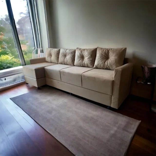 4 LUGARES 3 CAMAS Sofá Cama RUBI, Moderno e barato,  Varias Cores Novos - Foto 5