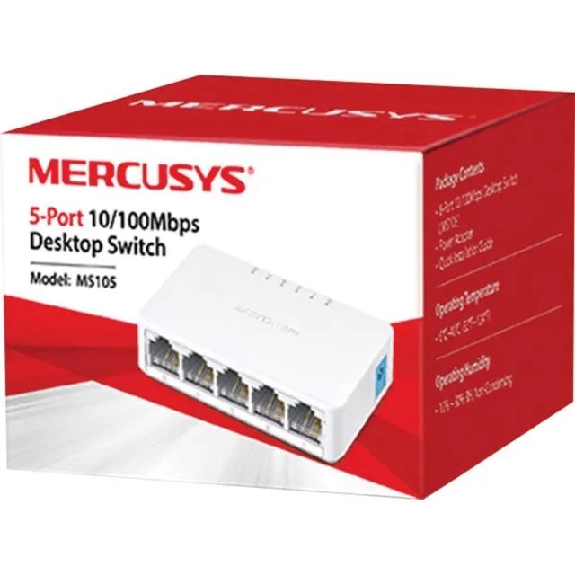 Switch de Mesa Mercusys 5 portas 10/100Mbps MS105  Loja Coimbra Computadores Entregamos - Foto 4