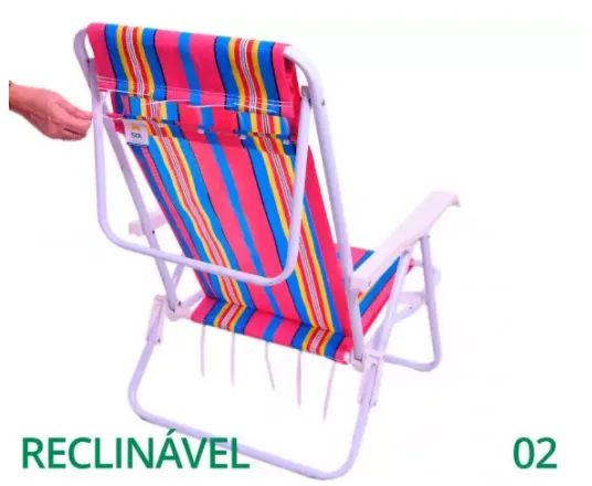 Forro Refil Cadeira Praia Reclinavel Deitar Montagem 2 Minutos - Foto 3