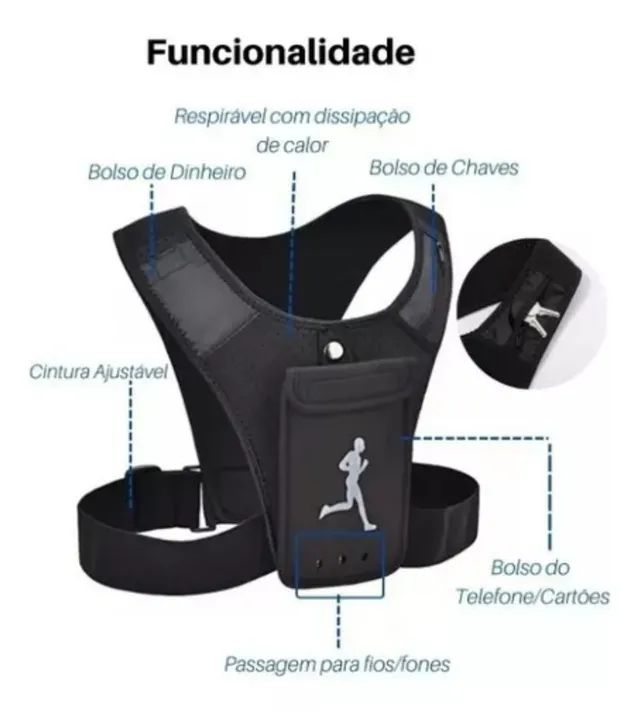 Colete refletivo para corrida com bolsos - Foto 5