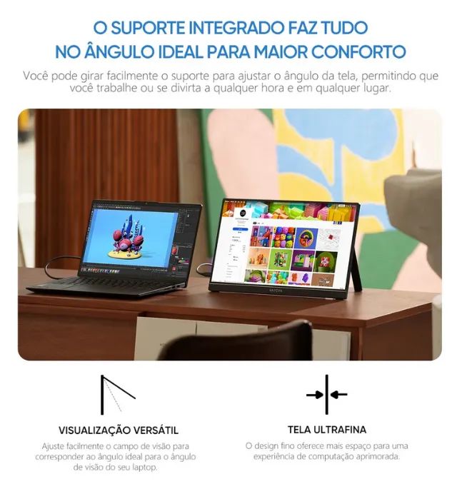 Monitor Portátil Arzopa 17,3? FHD IPS 1080p - HDMI e USB-C Modelo A1M - Foto 2