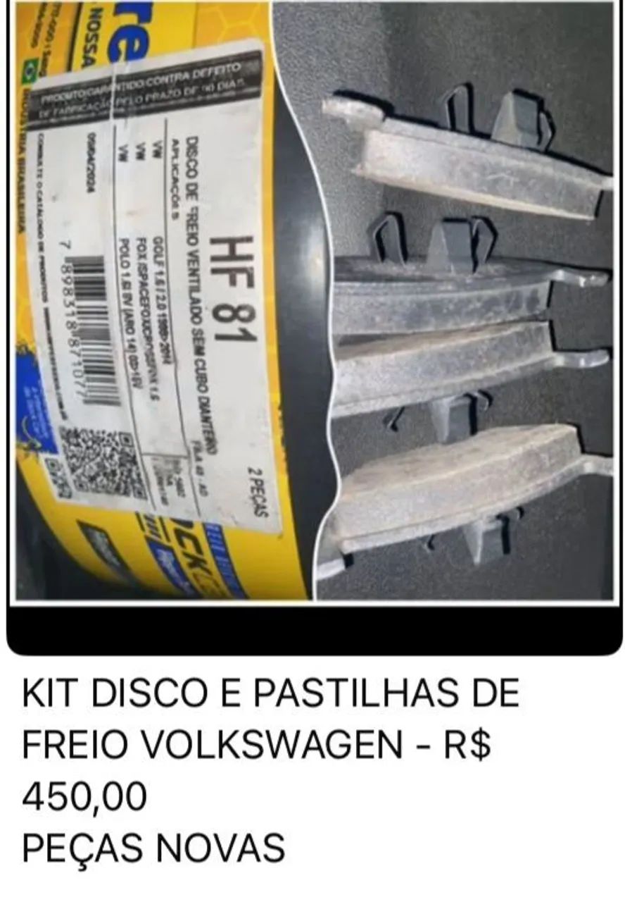 PEÇAS VOLKSWAGEN POLO - DISCO DE FREIO , PASTILHAS , AMORTECEDOR E JUNTA HOMOCINÉTICA  - Foto 2