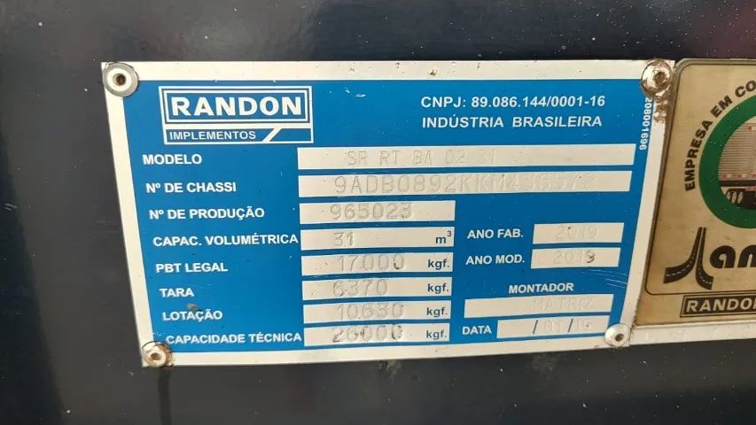 Rodocaçamba Randon 2019 31 m3 e dolly - Foto 2