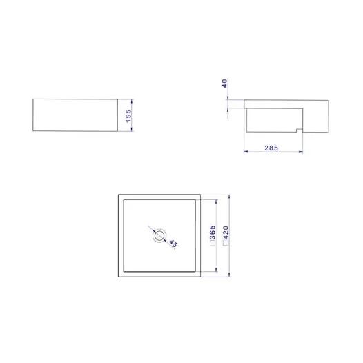 Cuba de Semiencaixe Quadrada L.800.17 410mm Branco Deca - Foto 3