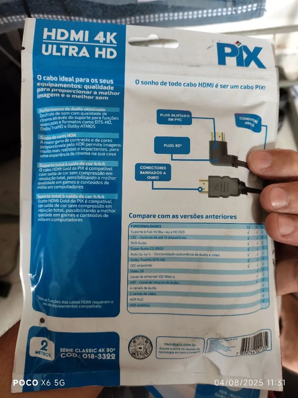 Cabo HDMI 4K Ultra HD Pix - 2m - Foto 2