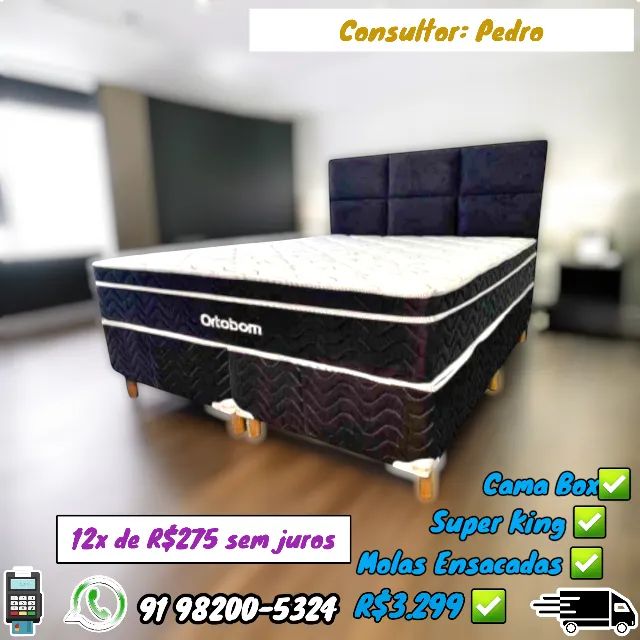 Cama Box Super King - Molas Ensacadas 
