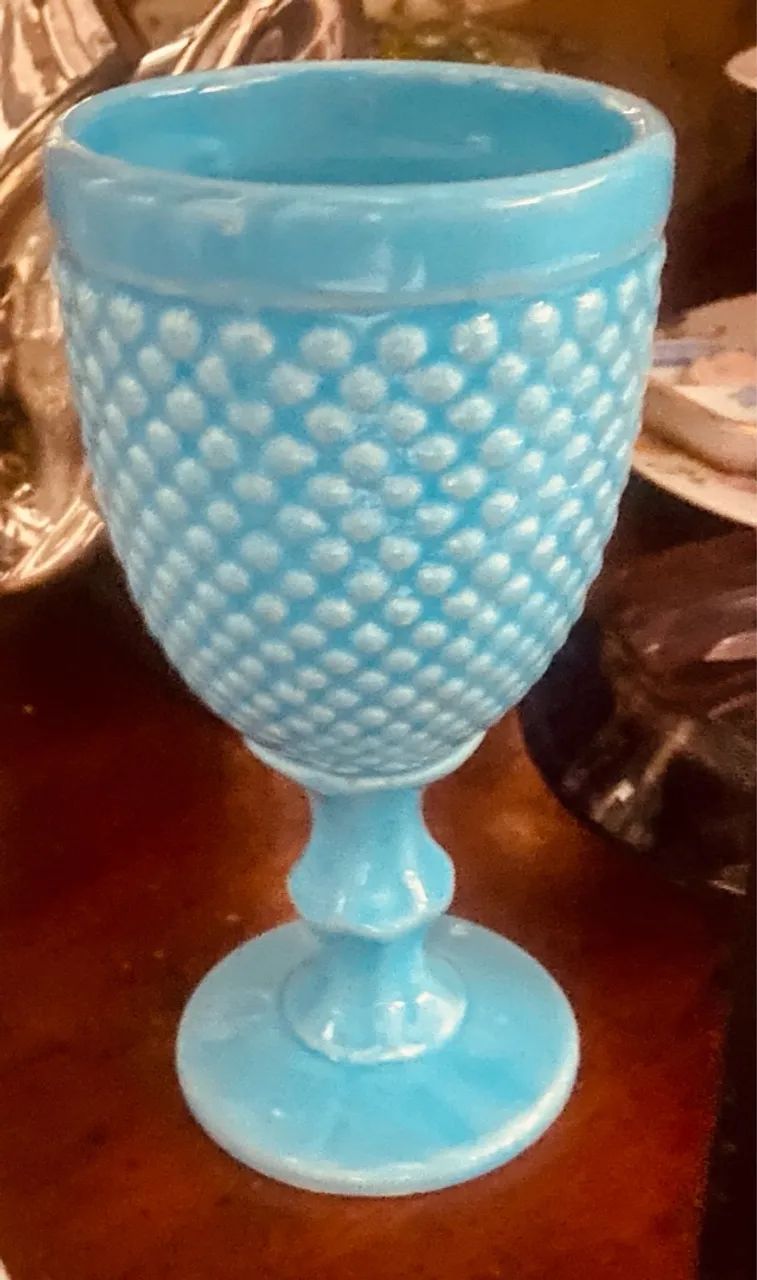 Taça de louça azul vintage