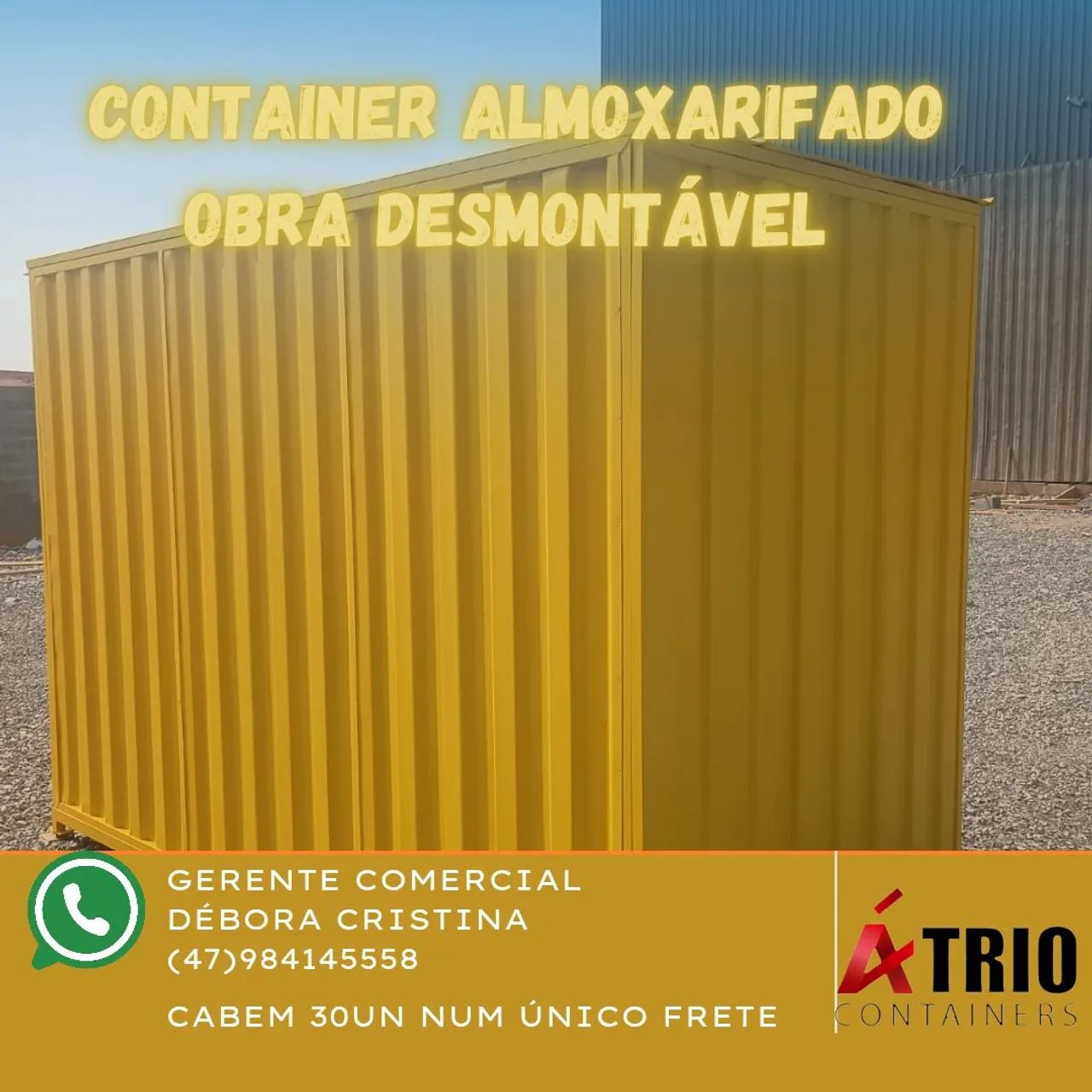 Container Almoxarifado Desmontável 3x1.5x2.20 