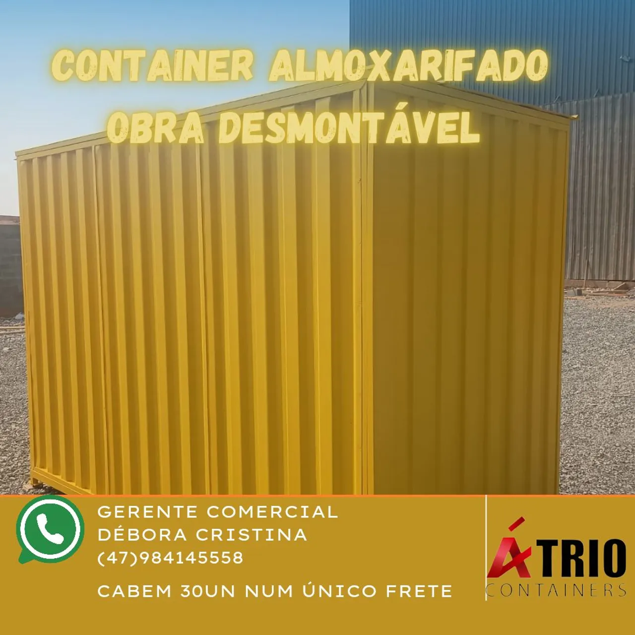 Container Almoxarifado Desmontável 3x1.5x2.20
