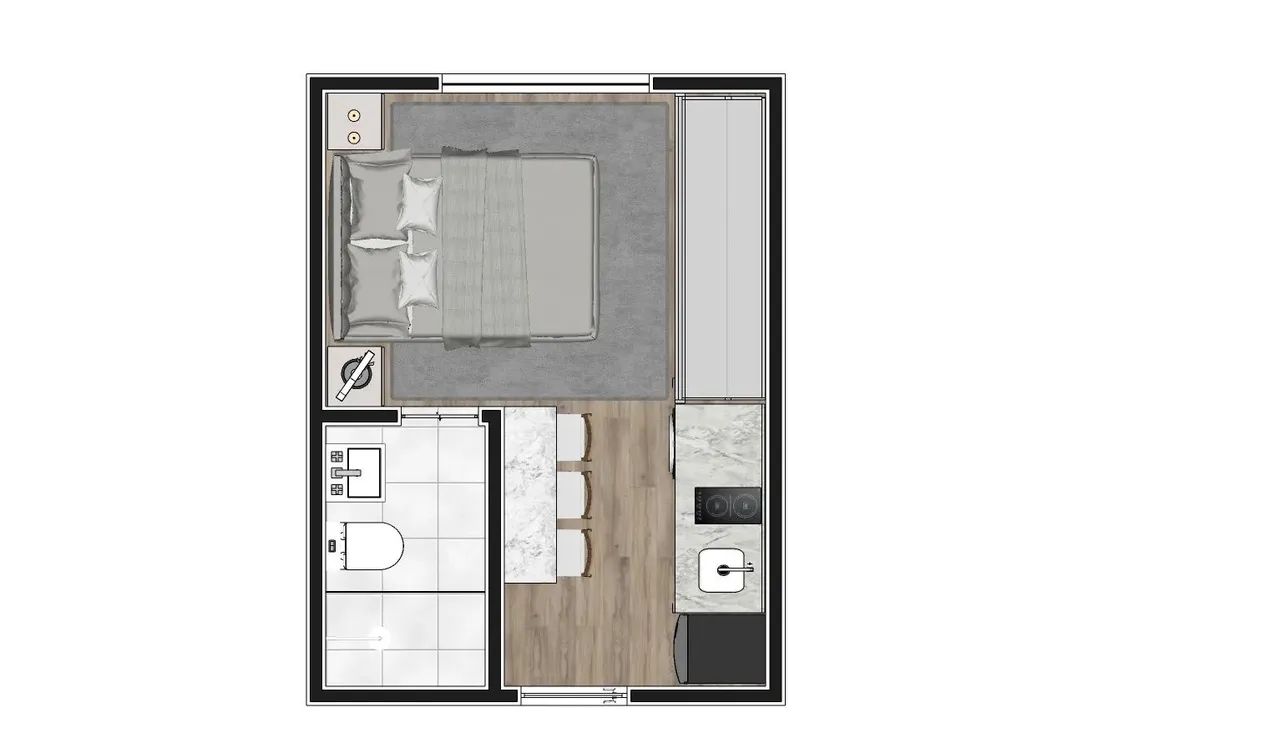 Invesitimento em Studio 17,27m² com vaga, pertinho do Shopping Palladium! - Foto 3