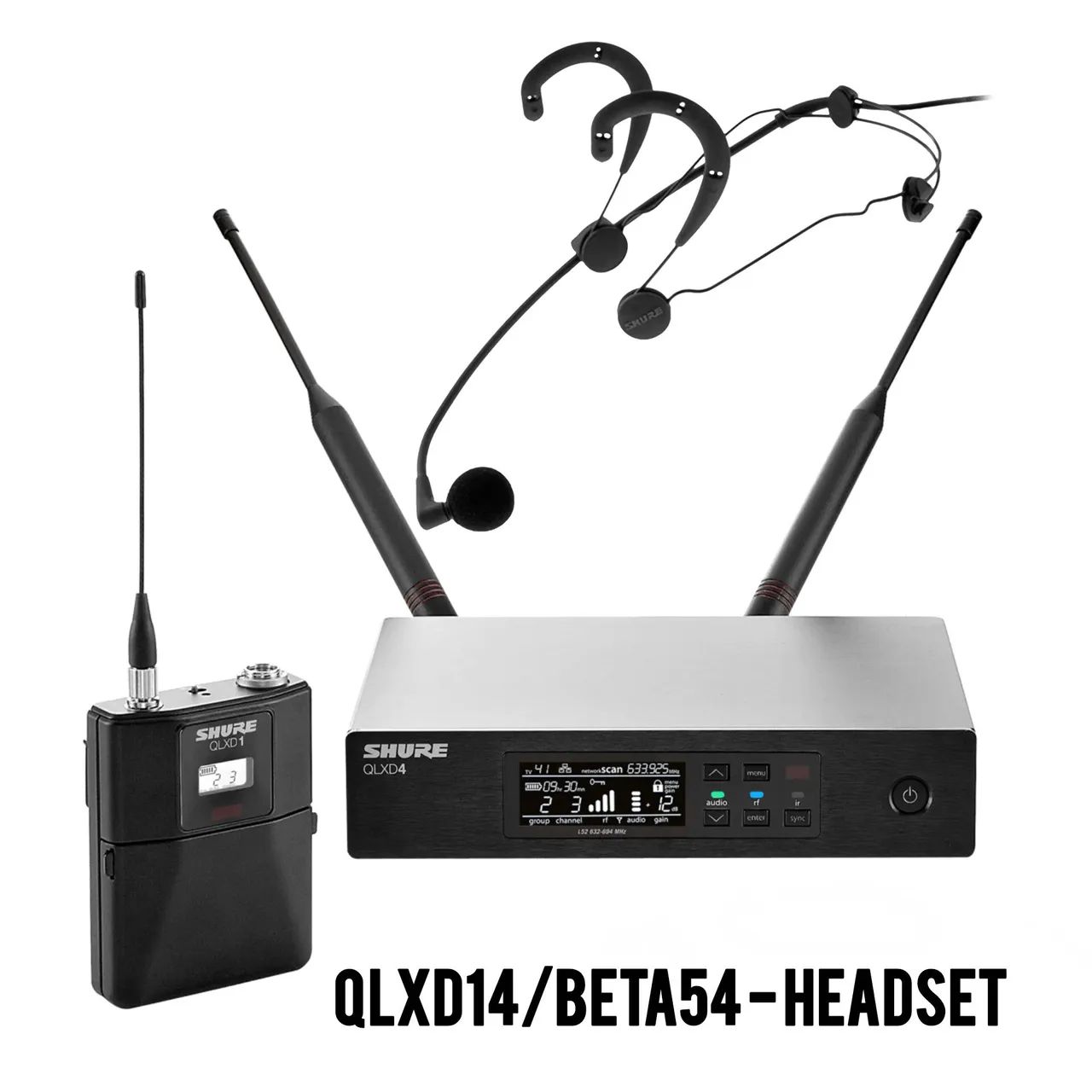 Sistema Shure Original QLXD14/BETA 54 Headset Profissional Supercardioide 