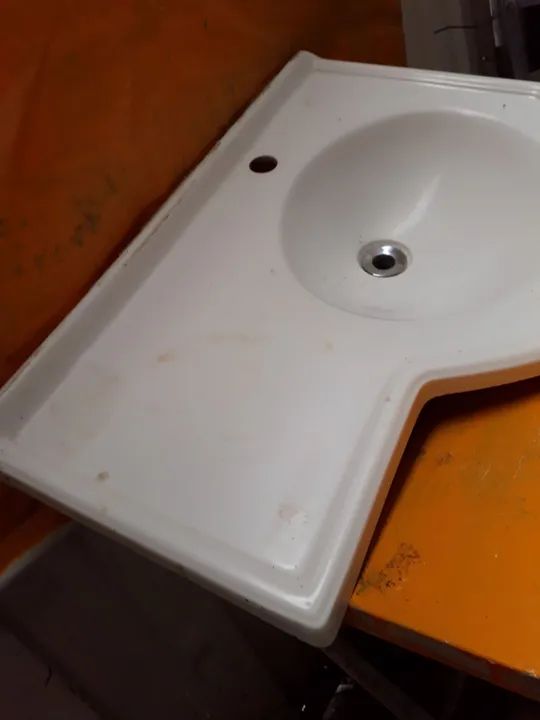 Pia branco de resina para banheiro! - Foto 5