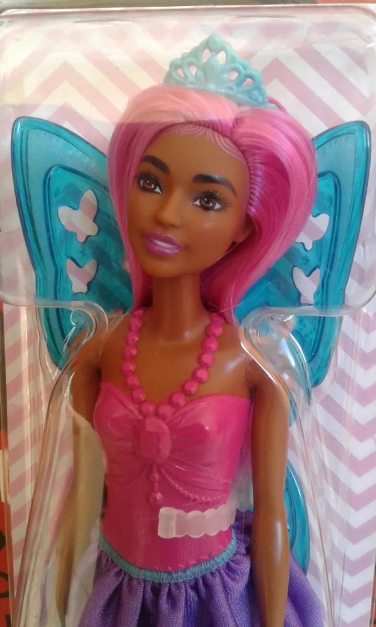 Boneca Barbie Fada Morena Mattel Nova Lacrada 