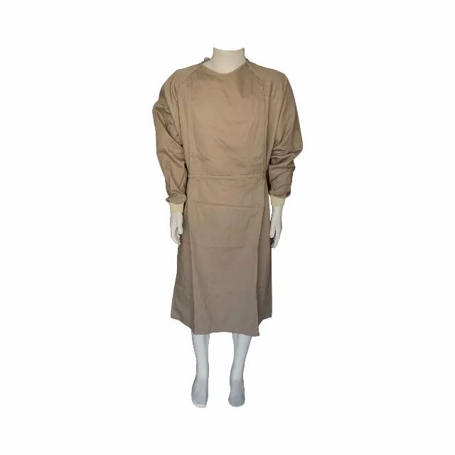 Avental Capote Cirúrgico MARROM Em Brim (AUTOCLAVÁVEL)