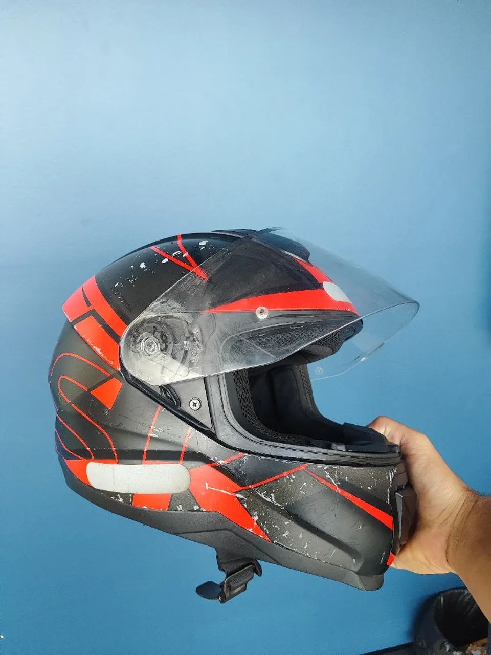 Capacete Norisk Axial n60 - Preto com Vermelho - Foto 2