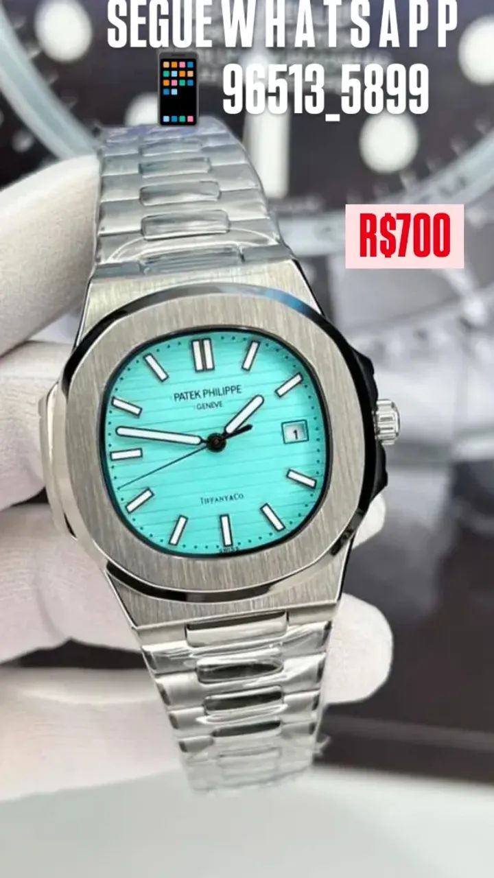 Relógio PATEK PHILIPPE AUTOMÁTICO _ MOSTRADOR AZUL TURQUESA - Foto 2