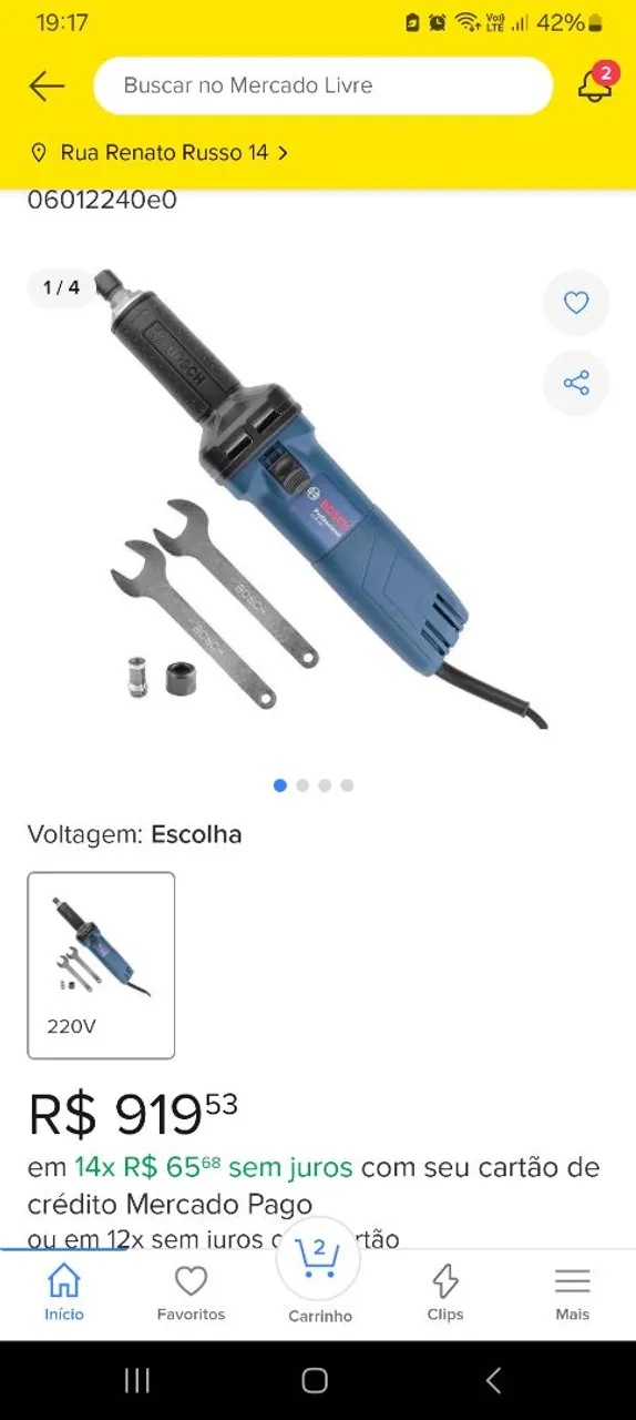 Micro Retífica Bosch Professional 220V com Acessórios